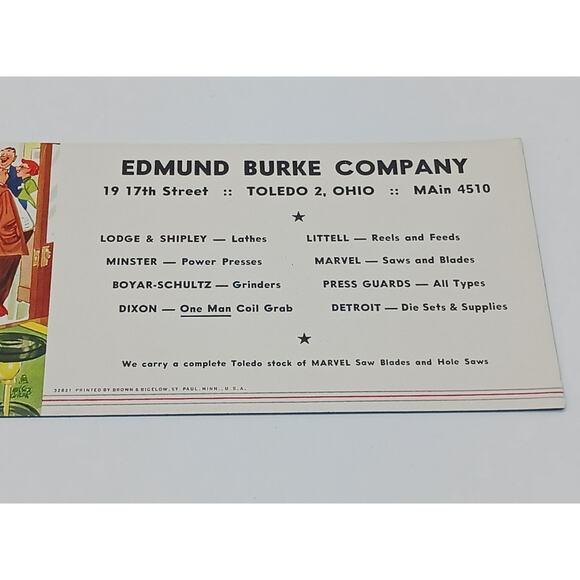 Vtg Edmund Burke Company Boss On Phone Toledo Ohio Ink Blotter Advertisement - Picture 3 of 4